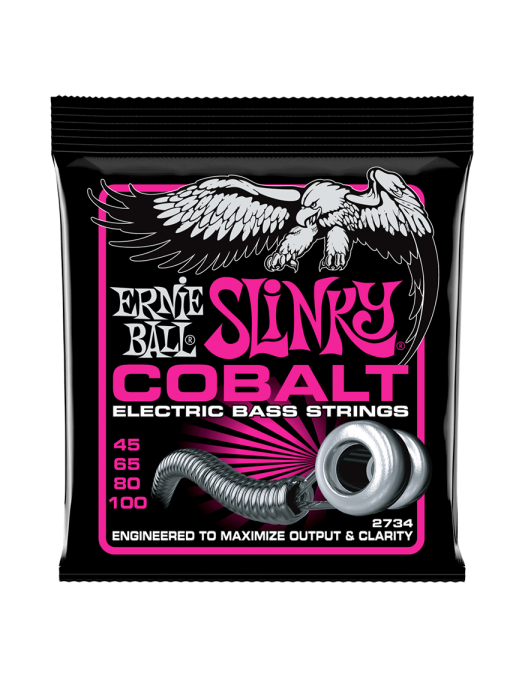 Ernie Ball® 2734 45-100 Cobalt Slinky® Cuerdas Bajo Eléctrico Super