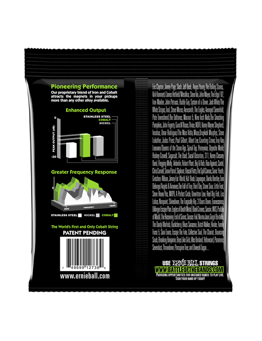 Ernie Ball® 2736 45-130 Cobalt Slinky® Cuerdas Bajo Eléctrico 5 Cuerdas Regular