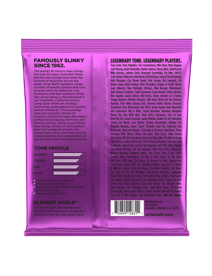 Ernie Ball® 2831 55-110 Slinky® Cuerdas Bajo Eléctrico Power Nickel