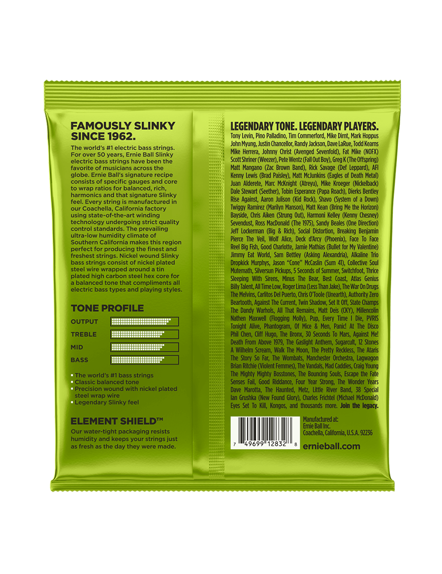 Ernie Ball® 2832 50-105 Slinky® Cuerdas Bajo Eléctrico Regular Nickel