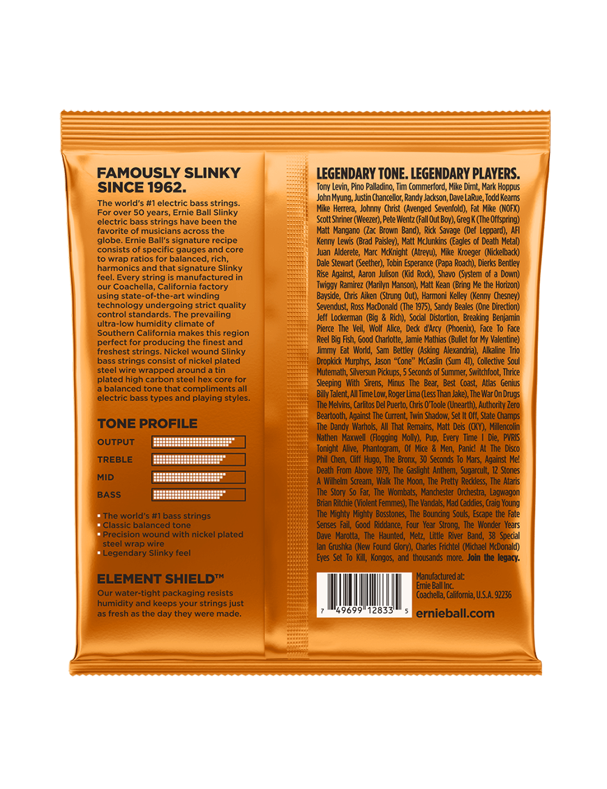 Ernie Ball® 2833 45-105 Slinky® Cuerdas Bajo Eléctrico Hybrid Nickel