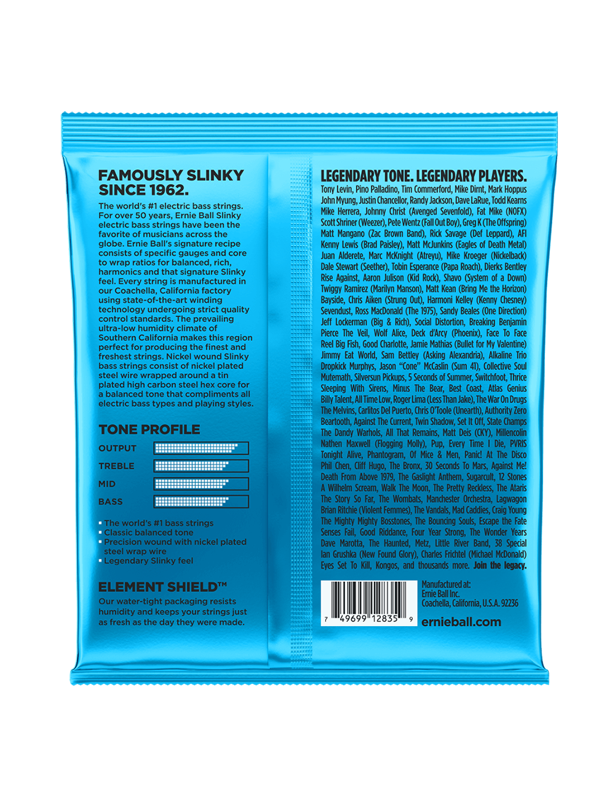 Ernie Ball® 2835 40-95 Slinky® Cuerdas Bajo Eléctrico Extra Nickel