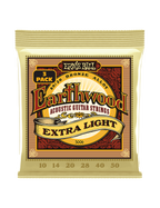 Ernie Ball® 3006 10-50 3Pack Earthwood Cuerdas Guitarra Acústica Extra Light Bronze 80/20