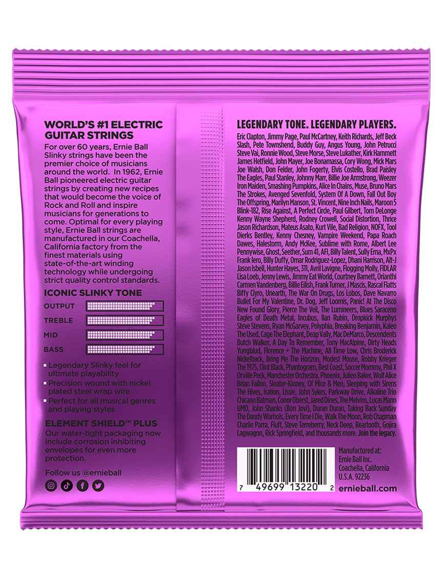 Ernie Ball® 3220 11-48 3Pack Slinky® Cuerdas Guitarra Eléctrica Power Nickel