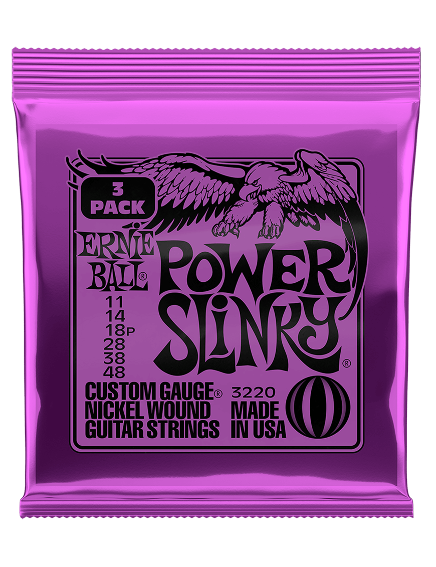 Ernie Ball® 3220 11-48 3Pack Slinky® Cuerdas Guitarra Eléctrica Power Nickel