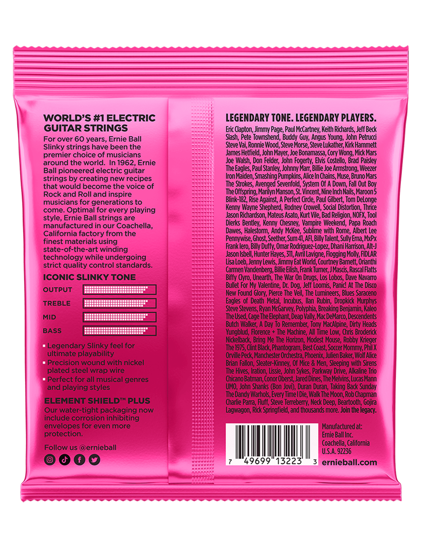 Ernie Ball® 3223 9-42 3Pack Super Slinky® Cuerdas Guitarra Eléctrica Nickel