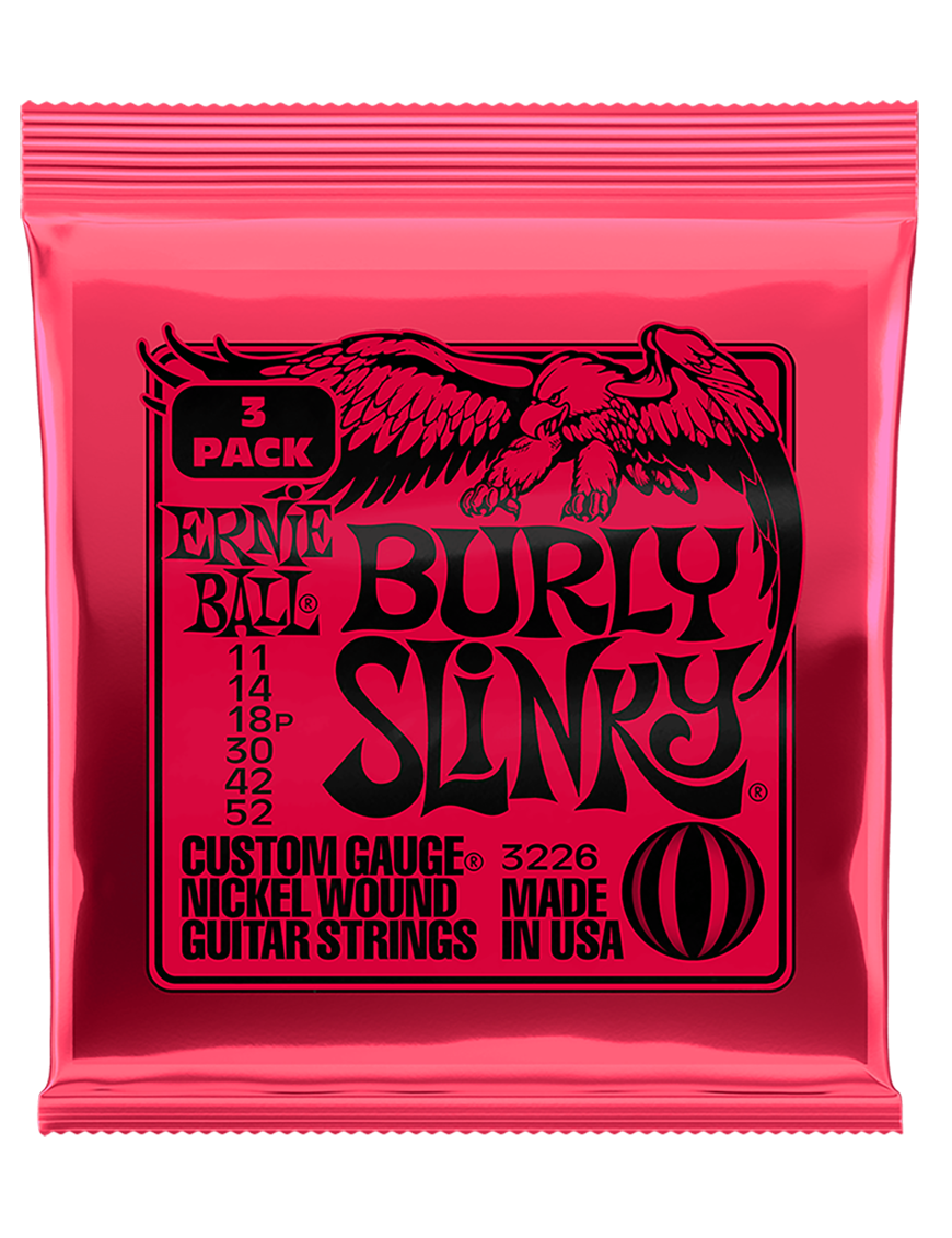 Ernie Ball® 3226 11-52 3Pack Burly Slinky® Cuerdas Guitarra Eléctrica Nickel