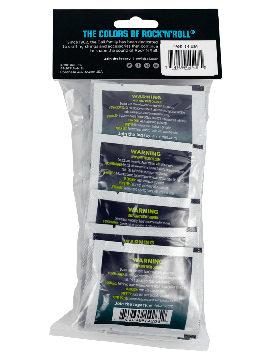 ERNIE BALL® 4248 Limpieza Instrumentos Guitarras Bajos Pulidor Pack: 20 Sachet