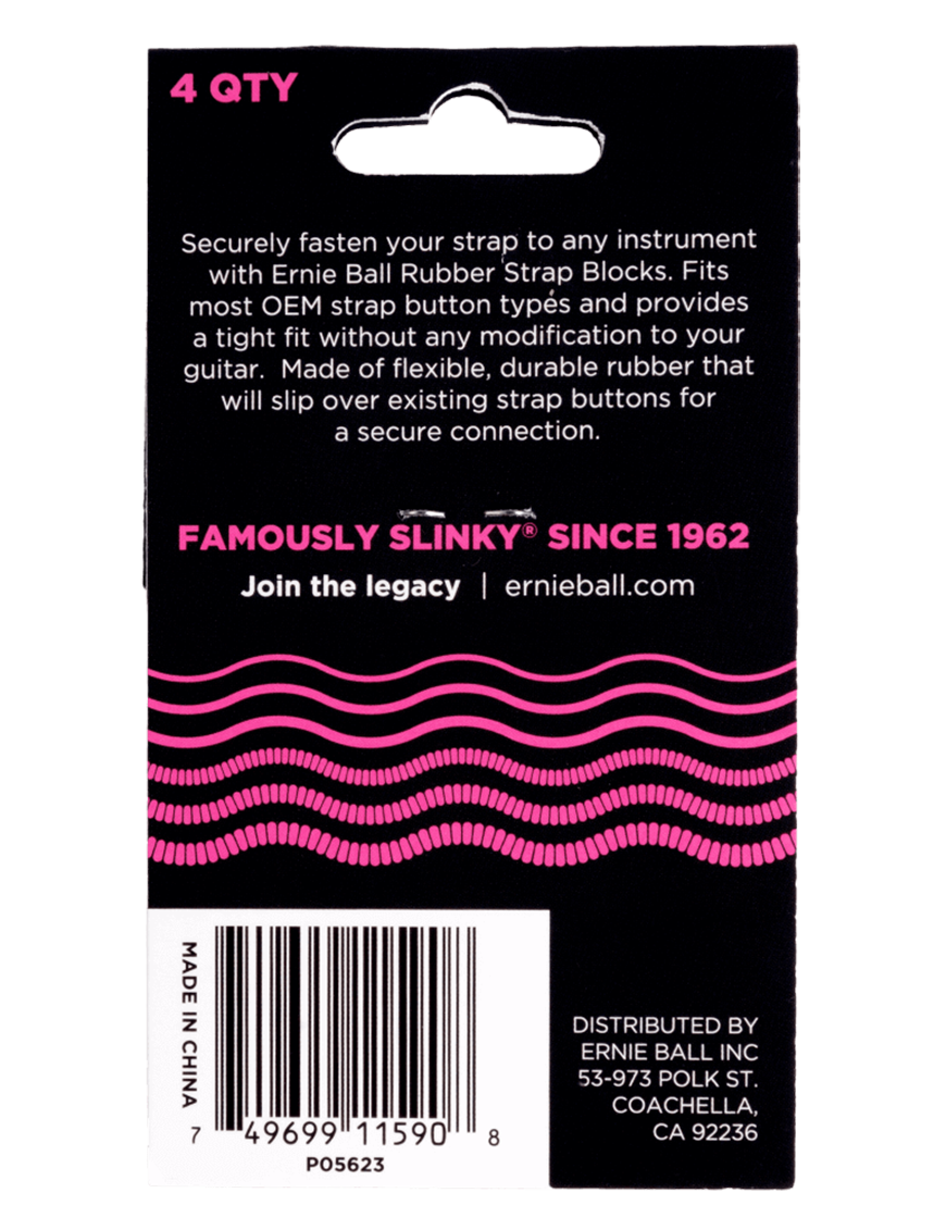 ERNIE BALL® 5623 Bloqueo de Correa Pink Set: 4 Unidades