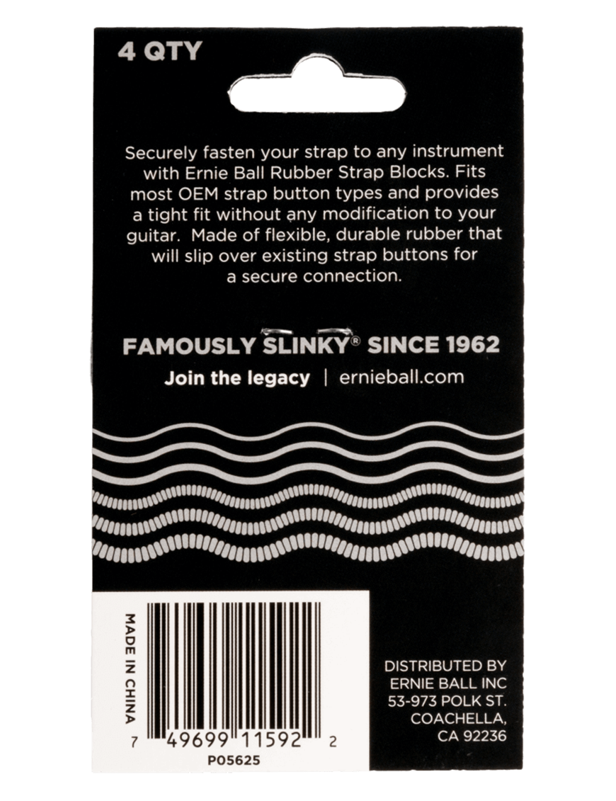 ERNIE BALL® 5625 Bloqueo de Correa Grey Set: 4 Unidades