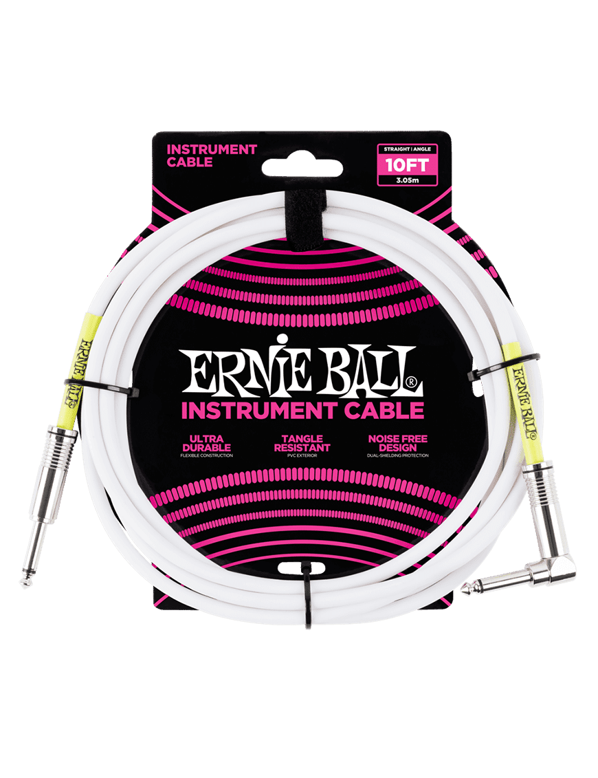 Ernie Ball® 6049 Cables Instrumentos Plug ¼" Recto A Plug ¼" L White | 3.05mt