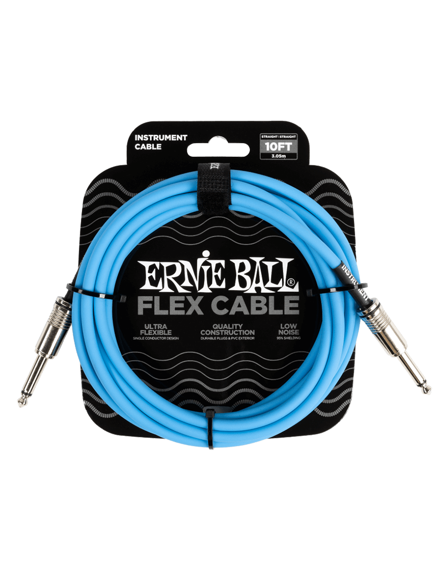 Ernie Ball® 6412 Blue Flex Cables Instrumentos Plug ¼" Recto a Plug ¼" Recto | 3.05Mt