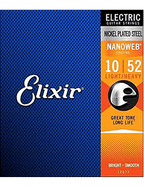 Elixir 12077 Cuerdas Guitarra Eléctrica 6 Cuerdas Recubierta 10-52 Light Heavy Nickel Plated Steel Nanoweb