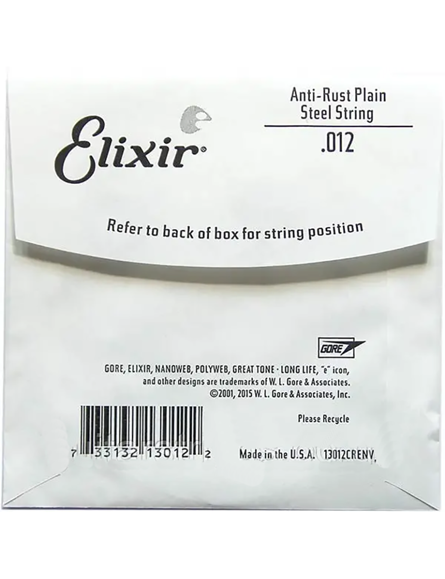 Elixir® 13012 Cuerda Guitarra Suelta .012 Plain Steel