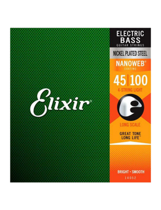 Elixir® 14052 45-100 NANOWEB® Cuerdas Bajo Eléctrico Recubiertas Light Nickel Plated Steel