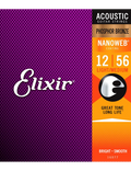 Elixir® 16077 12-56 NANOWEB® Cuerdas Guitarra Acústica Recubiertas Med Light Phosphor Bronze