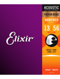 Elixir® 16102 13-56 NANOWEB® Cuerdas Guitarra Acústica Recubiertas Medium Phosphor Bronze