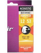 Elixir® 16539 12-53 NANOWEB® 3Pack Cuerdas Guitarra Acústica Recubiertas Light Bronze 80/20