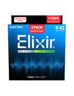 Elixir® 16571 9-42 OPTIWEB® 3Pack Cuerdas Guitarra Eléctrica Recubiertas Super Light Nickel Plated Steel