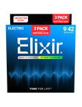 Elixir® 16571 9-42 OPTIWEB® 3Pack Cuerdas Guitarra Eléctrica Recubiertas Super Light Nickel Plated Steel