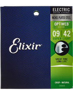 Elixir® 19002 9-42 OPTIWEB® Cuerdas Guitarra Eléctrica Recubiertas Super Light Nickel Plated Steel