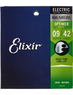 Elixir® 19002 9-42 OPTIWEB® Cuerdas Guitarra Eléctrica Recubiertas Super Light Nickel Plated Steel