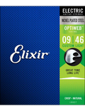 Elixir® 19027 9-46 OPTIWEB® Cuerdas Guitarra Eléctrica Recubiertas Custom Light Nickel Plated Steel