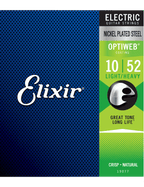 Elixir 19077 Cuerdas Guitarra Eléctrica 6 Cuerdas Recubiertas 10-52 Light Heavy Nickel Plated Steel Optiweb