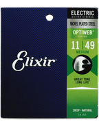 Elixir 19102 Cuerdas Guitarra Eléctrica 6 Cuerdas Recubiertas 11-49 Medium Nickel Plated Steel Optiweb