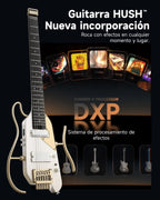 Donner HUSH X PRO Guitarra eléctrica de viaje White-Luxe