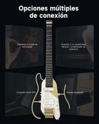 Donner HUSH X PRO Guitarra eléctrica de viaje White-Luxe