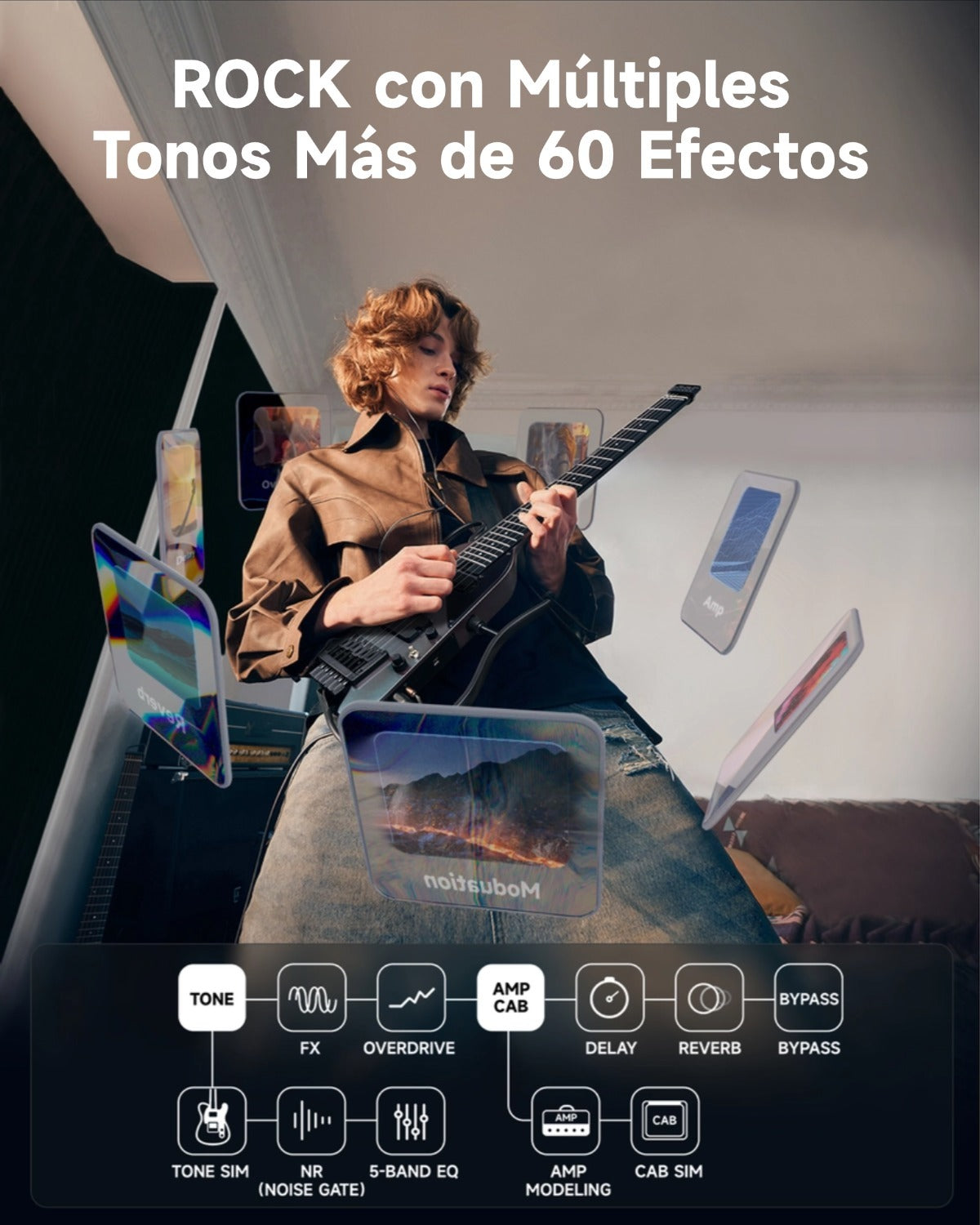 Donner HUSH X PRO Guitarra eléctrica de viaje Midnight Glow