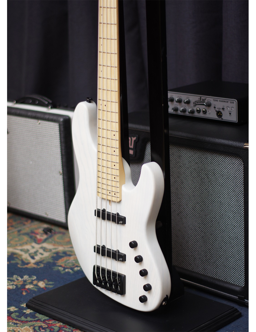 FGN® Mighty Jazz ASH DEM JMJ5 Bajo Eléctrico 5 Cuerdas Funda | T White Flat