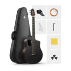Donner RISING-G1 Guitarra acústica de viaje de 38 pulgadas negra
