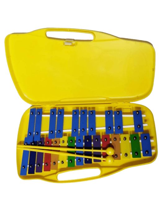 Gcr® Db25 Metalófono Cromático 25 Notas Case Amarillo