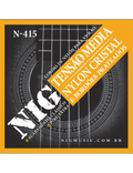 NIG® N-415 Cuerdas Guitarra Clásica Nylon Tensión Media 28-43 Extra: 1 Cuerda (4ta) y 1 Uñeta