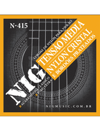 NIG® N-415 Cuerdas Guitarra Clásica Nylon Tensión Media 28-43 Extra: 1 Cuerda (4ta) y 1 Uñeta