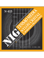 NIG® N-415 Cuerdas Guitarra Clásica Nylon Tensión Media 28-43 Extra: 1 Cuerda (4ta) y 1 Uñeta