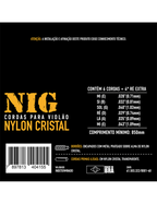 NIG® N-415 Cuerdas Guitarra Clásica Nylon Tensión Media 28-43 Extra: 1 Cuerda (4ta) y 1 Uñeta