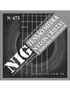 NIG® N-475 Cuerdas Guitarra Clásica Nylon Ball End Tensión Media 28-43 Extra: 1 Cuerda (4ta) y 1 Uñeta
