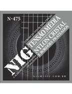 NIG® N-475 Cuerdas Guitarra Clásica Nylon Ball End Tensión Media 28-43 Extra: 1 Cuerda (4ta) y 1 Uñeta