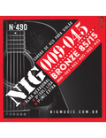 NIG® N-490 9-45 Cuerdas Guitarra Acústica 85/15 Bronze Extra: 1 Cuerda (1ra) y 1 Uñeta