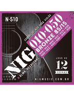 NIG® N-510 10-50 Cuerdas Guitarra Acústica 12 Cuerdas 85/15 Bronze