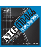 NIG® N-64 10-46 Cuerdas Guitarra Eléctrica Acero Níquel Extra: 1 Cuerda (1ra) y 1 Uñeta