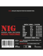 NIG® N-70 9-54 Cuerdas Guitarra Eléctrica 7 Cuerdas Acero Níquel Extra: 1 Cuerda (1ra) y 1 Uñeta