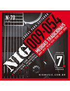 NIG® N-70 9-54 Cuerdas Guitarra Eléctrica 7 Cuerdas Acero Níquel Extra: 1 Cuerda (1ra) y 1 Uñeta