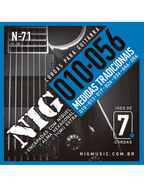 NIG® N-71 10-56 Cuerdas Guitarra Eléctrica 7 Cuerdas Acero Níquel Extra: 1 Cuerda (1ra) y 1 Uñeta