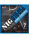 NIG® N-71 10-56 Cuerdas Guitarra Eléctrica 7 Cuerdas Acero Níquel Extra: 1 Cuerda (1ra) y 1 Uñeta