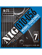 NIG® N-71 10-56 Cuerdas Guitarra Eléctrica 7 Cuerdas Acero Níquel Extra: 1 Cuerda (1ra) y 1 Uñeta