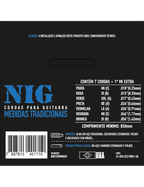 NIG® N-71 10-56 Cuerdas Guitarra Eléctrica 7 Cuerdas Acero Níquel Extra: 1 Cuerda (1ra) y 1 Uñeta